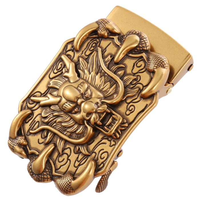 Dragon Pattern Classic Ratchet Belt Buckle Automatic Slider Replacement Buckle - Image 2