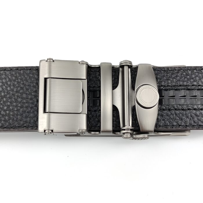 Men’s  Genuine Leather Belt, Automatic Buckle Leather Ratchet Belt ,Slide Ratchet Belt with Easier Adjustable Buckle 3.5cm * (110-130cm) - Image 6