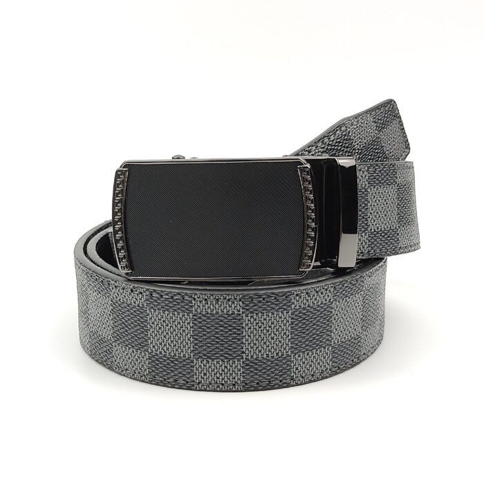 Men’s  Genuine Leather Belt, Automatic Buckle Leather Ratchet Belt ,Slide Ratchet Belt with Easier Adjustable Buckle 3.5cm * (110-130cm) - Image 3