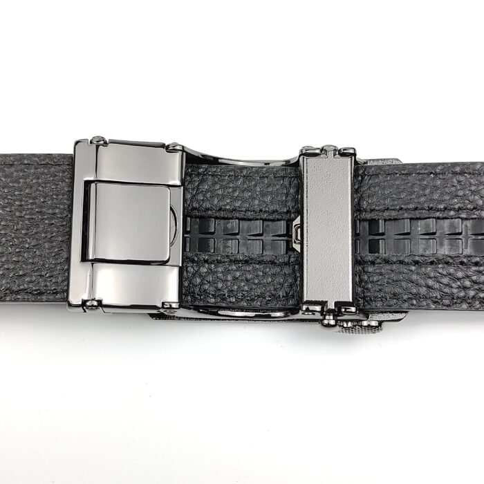 Men’s  Genuine Leather Belt, Automatic Buckle Leather Ratchet Belt ,Slide Ratchet Belt with Easier Adjustable Buckle 3.5cm * (110-130cm) - Image 6