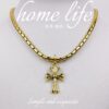 Fashion Simple Men Necklace Cross Pendant Link Chain