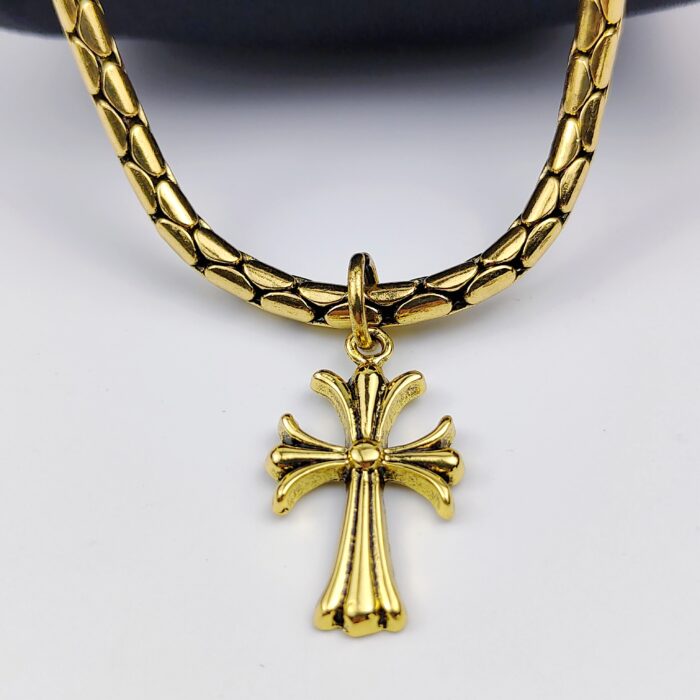Fashion Simple Men Necklace Cross Pendant Link Chain - Image 3