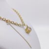 Cube Link Chain Gold & Silver Necklace for women - Image 3