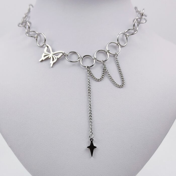 Butterfly Necklace Women Personality Pendant Design Jewelry Silver Butterfly Necklace