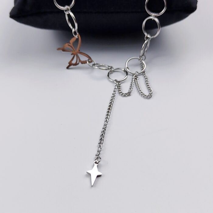 Butterfly Necklace Women Personality Pendant Design Jewelry Silver Butterfly Necklace - Image 3