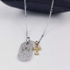 Personality Cross Hollow Luxury Necklace Gold Plated Zircon Double Pendant Silver Fashion Necklace for Men and Women - Image 2