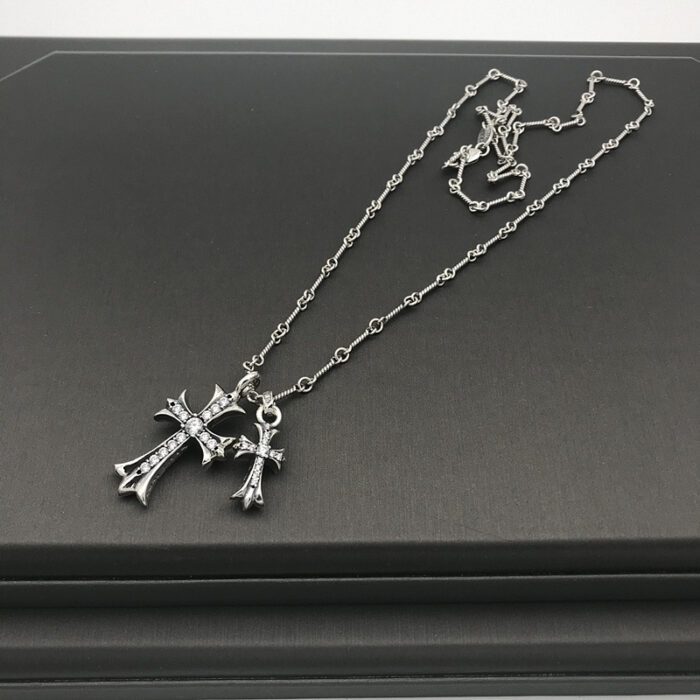 New Design Cool Hiphop Punk Styling Double Cross Pendant Necklace for Men Women Party - Image 4