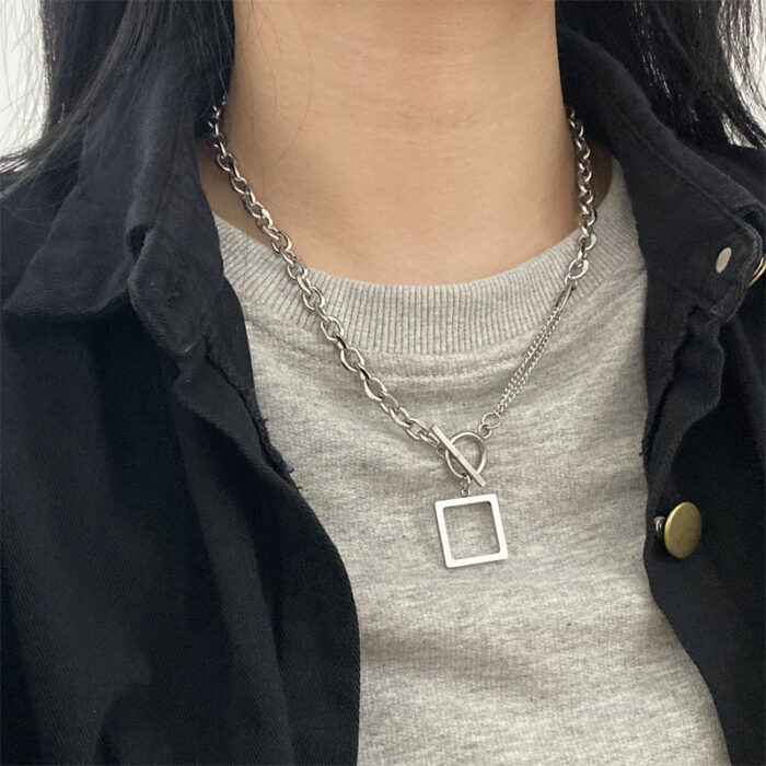 Square Pendant Hip pop Style chain for men/women
