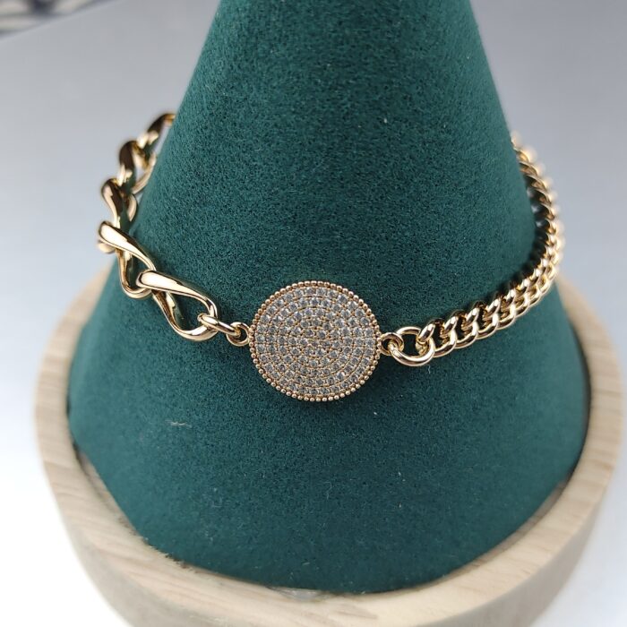 New Stainless Steel Bracelet with Cycle Zircon Jewelry for Female